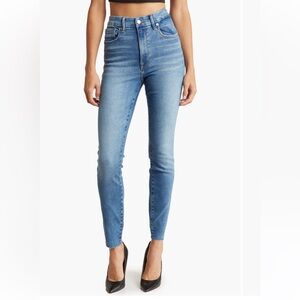 Good American always fits good waist high waist raw hem jeans size 28-32 new